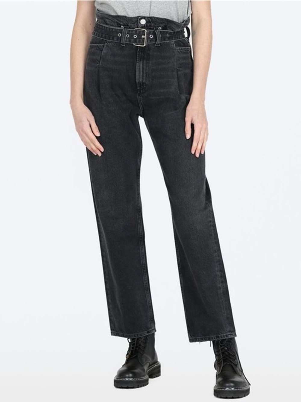 Agolde Reworked 90’s Jeans Cinched High Rise Straight in Pave
